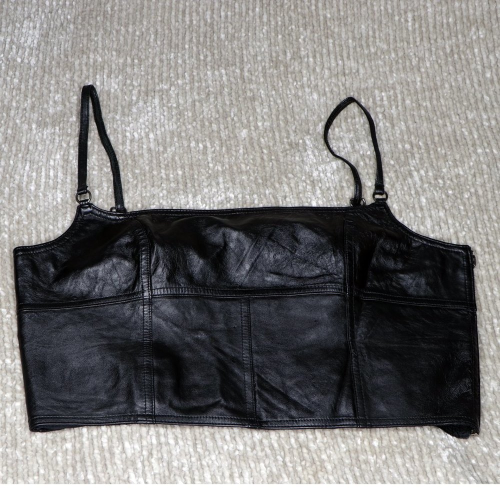 Womens Genuine Leather Tank Top | Size XL | Stretch Band